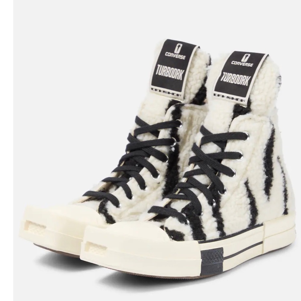 Converse X RICK OWENS DRKSHDW TURBODRK teddy sneakers